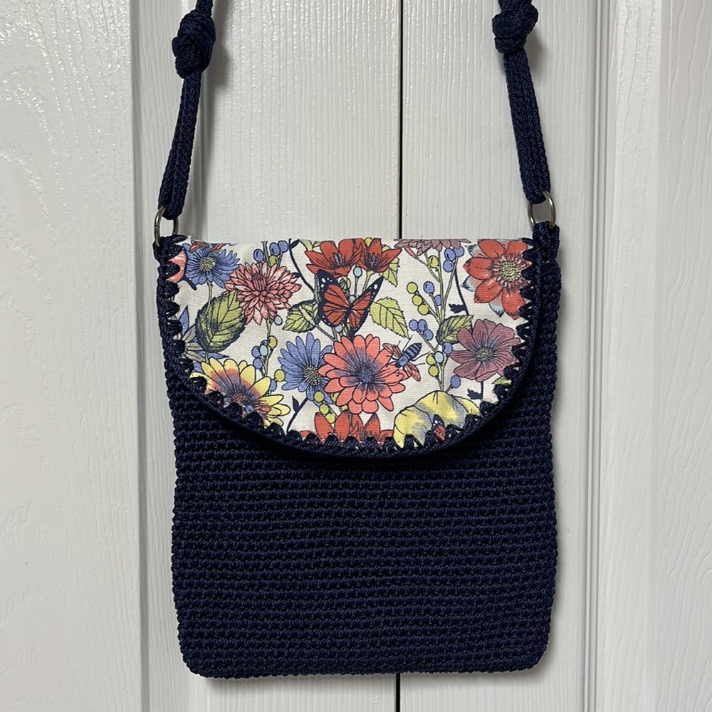 Blue Crochet Crossbody bag /purse